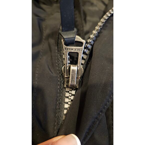 Cole Haan Windbreaker Jacket, Corduroy Neck, Lined, Black, Barn, Chore, Sz M - Picture 4 of 11